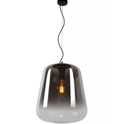 Straluma Grote hanglamp smoke glazen kap met zwart> Eettafellampen|Eetkamerverlichting