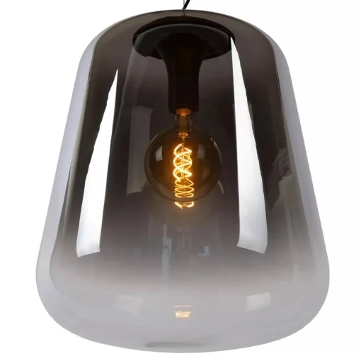 Straluma Grote hanglamp smoke glazen kap met zwart> Eettafellampen|Eetkamerverlichting