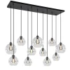 Straluma Grote hanglamp zwart 11- lichts multipendel helder glas> Eettafellampen|Pendel Lampen