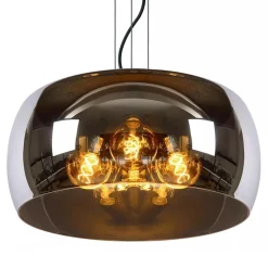 Straluma Grote hanglamp zwart met smoke glazen kap></noscript> Eettafellampen|Eetkamerverlichting