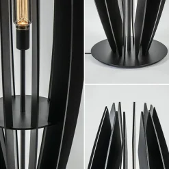 Straluma Grote houten vloerlamp mat zwart></noscript> Vloerlampen|Botanische Verlichting