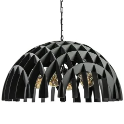 Straluma Grote koepel hanglamp Dome mat zwart metaal> Eettafellampen|Keukenverlichting