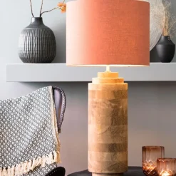Straluma Grote landelijke lampvoet Pasco donker hout excl. kap></noscript> Light and Living|Schemerlampen