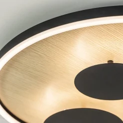 Straluma Grote LED plafondlamp zwart met houtlook dimbaar></noscript> Plafondlampen|LED Plafondlampen