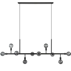 Straluma Grote 10-lichts eettafelhanglamp zwart exclusief lichtbronnen> Eettafellampen|Keukenverlichting