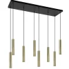 Straluma Grote 8-lichts hanglamp cilinder zwart met goud> Eettafellampen|Eetkamerverlichting