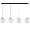 Straluma Grote 4-lichts hanglamp zwart met helder glazen bollen> Eettafellampen|Keukenverlichting