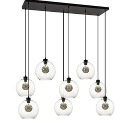 Straluma Grote 8-lichts multipendel/ hanglamp met helder glas> Eettafellampen|Pendel Lampen