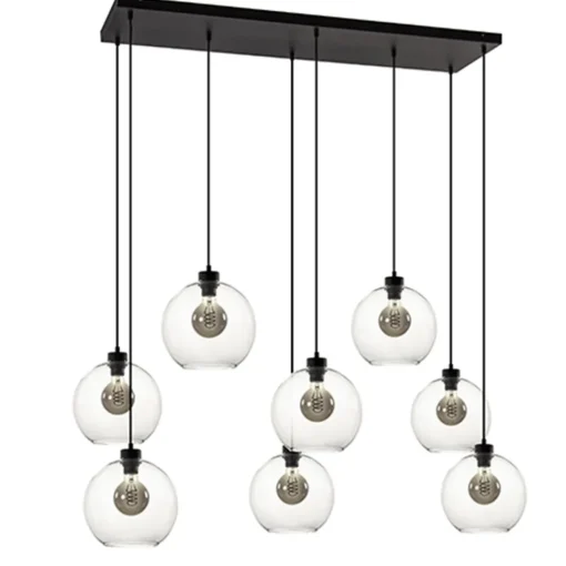 Straluma Grote 8-lichts multipendel/ hanglamp met helder glas> Eettafellampen|Pendel Lampen