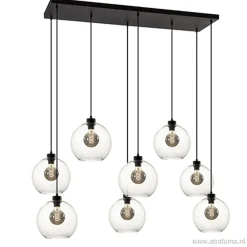 Straluma Grote 8-lichts multipendel/ hanglamp met helder glas> Eettafellampen|Pendel Lampen