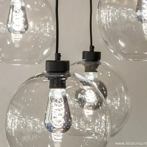 Straluma Grote 8-lichts multipendel/ hanglamp met helder glas> Eettafellampen|Pendel Lampen