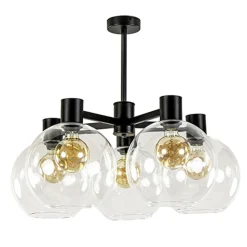 Straluma Grote 5-lichts plafondlamp helder glas> Slaapkamerlampen|Eetkamerverlichting