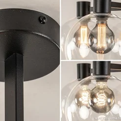Straluma Grote 5-lichts plafondlamp helder glas></noscript> Slaapkamerlampen|Eetkamerverlichting