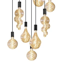 Straluma Grote 12-lichts videlamp mat zwart met zwarte pendels></noscript> Hanglampen|Videverlichting