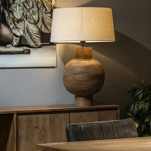 Straluma Grote Light and Living lampvoet Barumi hout> Tafellampen|Lampenvoeten