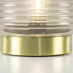 Straluma Grote Lipa tafellamp batterijen warm licht grijs ribbel glas></noscript> Tafellampen|Light and Living