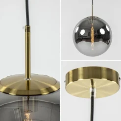 Straluma Grote luxe hanglamp brons + smoke glas Medina></noscript> Light and Living|Design Verlichting