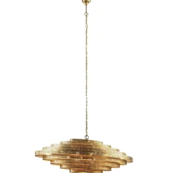 Straluma Grote metalen hanglamp ovaal brons> Eettafellampen|Kantoorverlichting