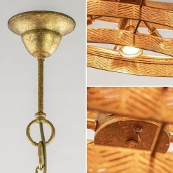 Straluma Grote metalen hanglamp ovaal brons></noscript> Eettafellampen|Kantoorverlichting
