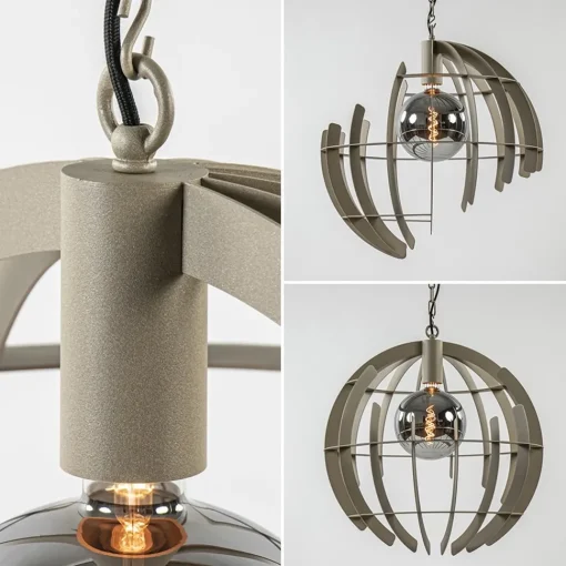 Straluma Grote metalen hanglamp Terra quartz 60 cm> Hanglampen|Videverlichting