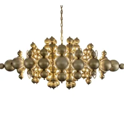 Straluma Grote ovale hanglamp Blow mat brass> Eettafellampen|Videverlichting