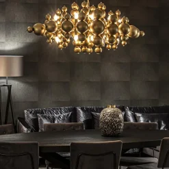 Straluma Grote ovale hanglamp Blow mat brass></noscript> Eettafellampen|Videverlichting