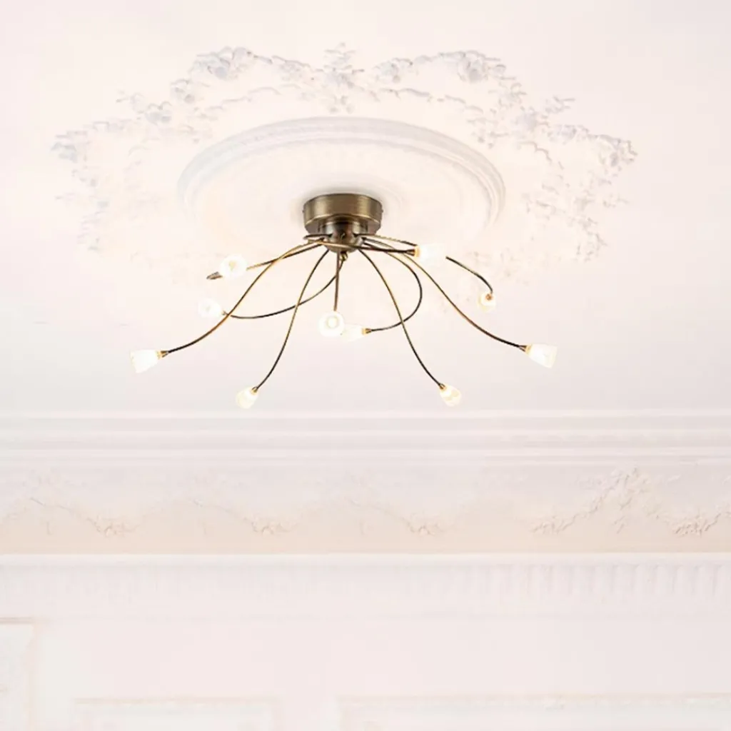 Straluma Grote plafondlamp brons met wit glas inclusief LED> Plafondlampen|LED Plafondlampen