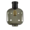Straluma Grote plafondlamp smoke glas met mat zwart> Keukenverlichting|Plafondlampen