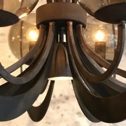 Straluma Grote ronde hanglamp metaal  met smoke glas en spot></noscript> Eetkamerverlichting|Hanglampen