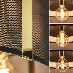 Straluma Grote ronde plafondlamp zwart gaas met goud></noscript> Plafondlampen|Lifestyle Verlichting