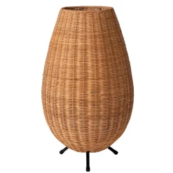 Straluma Grote rotan tafellamp naturel met zwarte pootjes> Tafellampen|Beach Verlichting