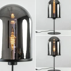 Straluma Grote tafellamp Maverick mat zwart met smoke glas></noscript> Tafellampen|Light and Living