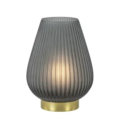 Straluma Grote tafellamp Tajera op batterij mat grijs/goud L&L> Tafellampen|Light and Living