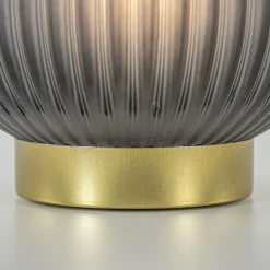 Straluma Grote tafellamp Tajera op batterij mat grijs/goud L&L></noscript> Tafellampen|Light and Living