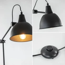 Straluma Grote vloerlamp retro mat zwart verstelbaar></noscript> Kantoorverlichting|Vloerlampen