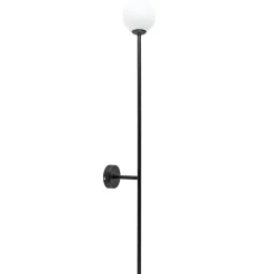 Straluma Grote wandlamp mat zwart met witte glazen bol> Wandlampen|Industriële Verlichting