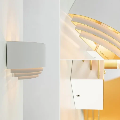 Straluma Half ronde wandlamp wit met goud> Wandlampen|Industriële Verlichting