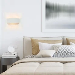 Straluma Half ronde wandlamp wit met goud></noscript> Wandlampen|Industriële Verlichting