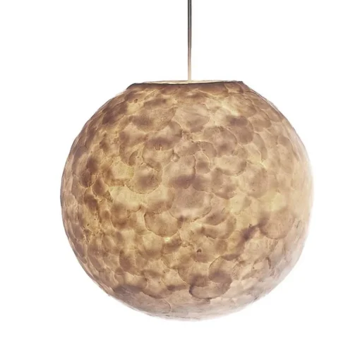 Straluma Hanglamp 40 cm rond creme schelpen> Schelpenlampen|Beach Verlichting