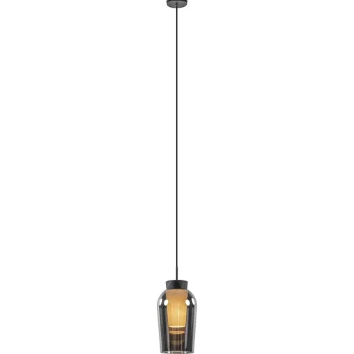 Straluma Hanglamp 1 lichts zwart/marmer met smoke glas> Hanglampen|Eettafellampen