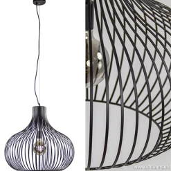 Straluma Hanglamp Aglio draad zwart 60cm></noscript> Eettafellampen|Draadlampen
