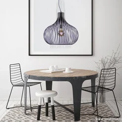 Straluma Hanglamp Aglio draad zwart 60cm></noscript> Eettafellampen|Draadlampen