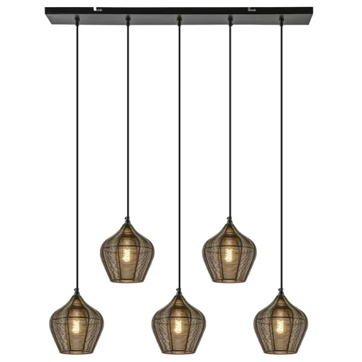 Straluma Hanglamp Alvaro 5-lichts antiek brons> Hanglampen|Eettafellampen