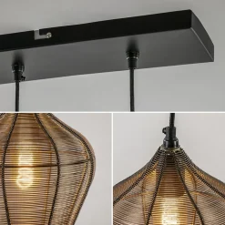 Straluma Hanglamp Alvaro 5-lichts antiek brons></noscript> Hanglampen|Eettafellampen