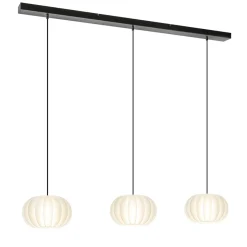 Straluma Hanglamp Arena 3L op balk zwart/kap wit> Eettafellampen|Eetkamerverlichting