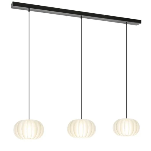 Straluma Hanglamp Arena 3L op balk zwart/kap wit> Eettafellampen|Eetkamerverlichting