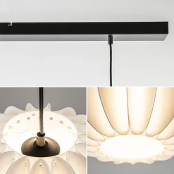 Straluma Hanglamp Arena 3L op balk zwart/kap wit></noscript> Eettafellampen|Eetkamerverlichting