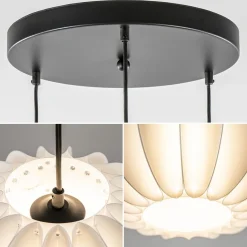 Straluma Hanglamp Arena 3L rond zwart/kap wit></noscript> Eettafellampen|Eetkamerverlichting