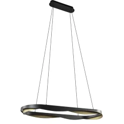 Straluma Hanglamp Ascoli ovaal zwart/matgoud> Hanglampen|Eettafellampen