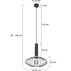 Straluma Hanglamp Aureole ovaal zwart></noscript> Hanglampen|Draadlampen